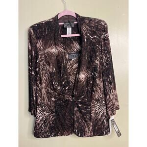 Alex Evenings brown black sparkly 2 piece set Twinset, size 1X, NWT, MSRP: $139
